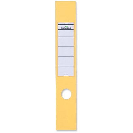 Durable Ordofix Self-adhesive PVC Spine Labels for Lever Arch File / Yellow / 8090/04 / Pack of 10