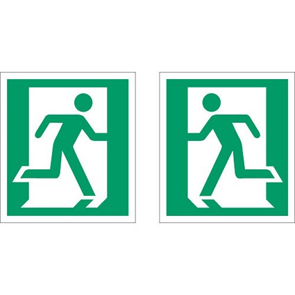 Stewart Superior Fire Exit Sign Man Left and Right 135x150mm Self-adhesive Vinyl