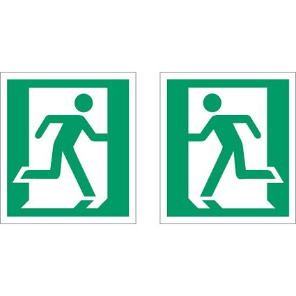 Stewart Superior Fire Exit Sign Man Left and Right 135x150mm Self-adhesive Vinyl