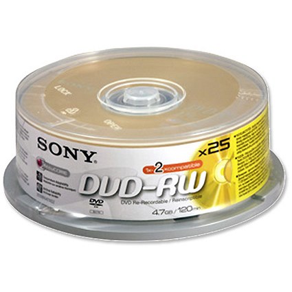 Sony DVD-RW Rewritable Disk on Spindle 120min 4.7Gb [Pack 25]