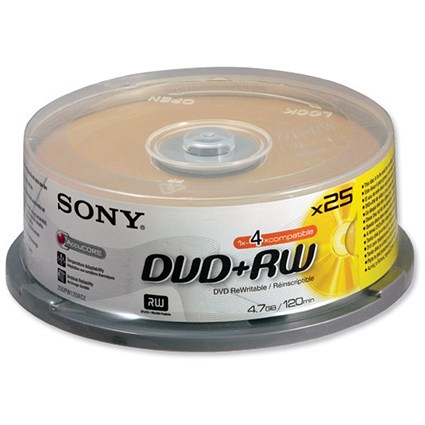 Sony DVD+RW Rewritable Disk on Spindle 120min 4.7Gb [Pack 25]