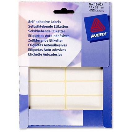 Avery Wallet of Labels 62x19mm White Ref 16-023 [406 Labels]
