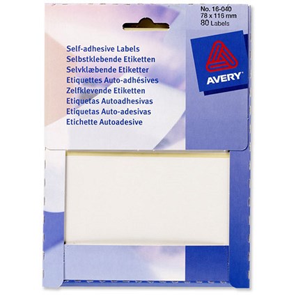 Avery Wallet of Labels 116x78mm White Ref 16-040 [80 Labels]