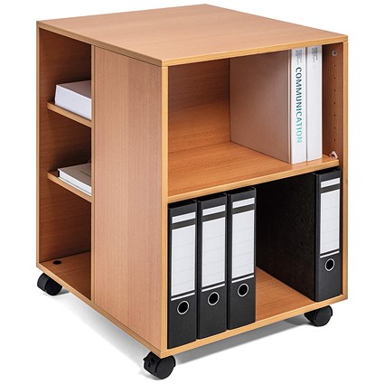 Durable 6 Shelve Office Filing Storage Trolley on Wheels, 75cm, Beech Durable 6 Shelve Office Filing Storage Trolley on Wheels, 75cm, Beech