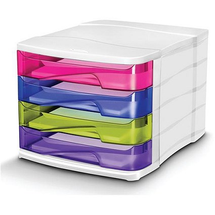 Multicolour 4 Drawer Organiser - Made from Recycled Material