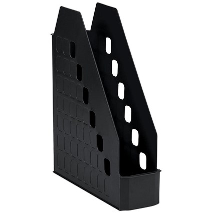 Avery Basics Low Front Magazine Rack, W78xD246xH310mm, Black