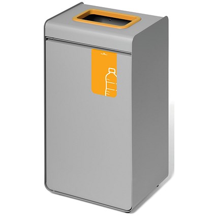 Durable Durasort Plastic Recycables Collector, 55 Litres, Grey/Yellow