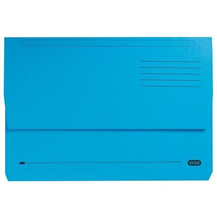 Elba Boston Document Wallet Pressboard 275gsm Foolscap Blue Ref 100090135 [Pack 25]