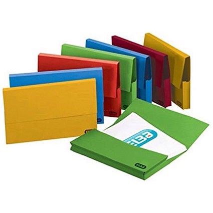 Elba Boston Document Wallet Pressboard 275gsm Foolscap Assorted Ref 100090134 [Pack 25]