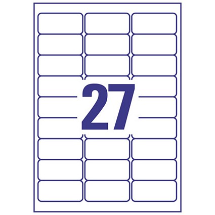 Avery Anti-Tamper Labels Laser 27TV 63.5x29.6mm Ref L6114-20 [540 Labels]