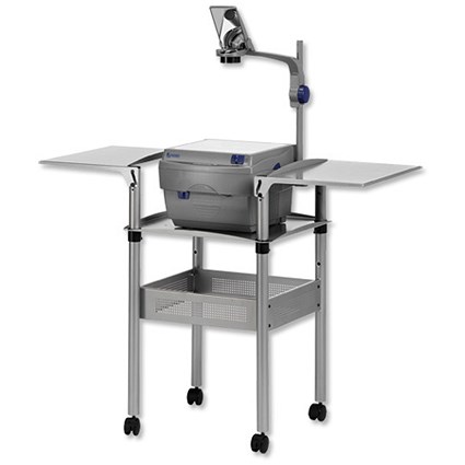 Nobo OHP Trolley Capacity 30kg plus 2 Side Shelves Core W520xD520mm Max.W1140xD520xH865mm