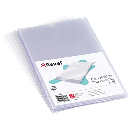 Rexel Card Holder, Nyrex, Open on Short Edge, A5, Pack of 25