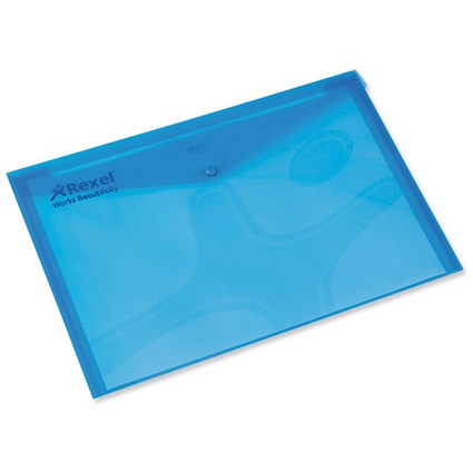 Rexel Carry Folder Polypropylene A3 Translucent Blue [Pack 5]