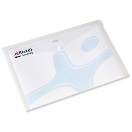 Rexel Carry Folder Polypropylene A3 Translucent White [Pack 5]