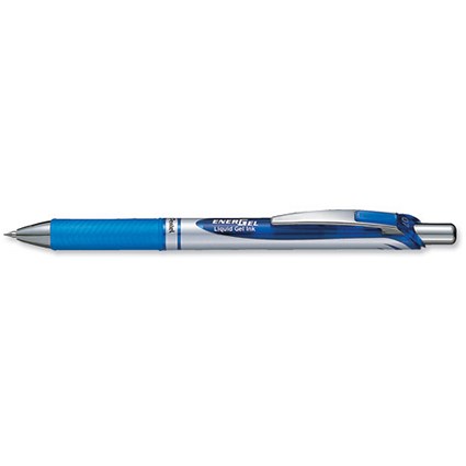 Pentel Energel Xm Gel Pen Retractable 0.7mm Tip 0.35mm Line Blue [Pack 12]