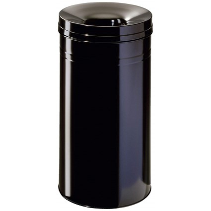 Durable Fire Extinguishing Metal Waste Bin, TUV Certified, 60L, Black Durable Fire Extinguishing Metal Waste Bin, TUV Certified, 60L, Black