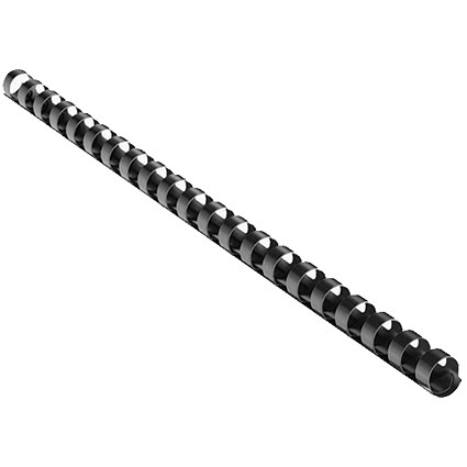 GBC Plastic Binding Combs, 21 Ring, 25mm, Black, Pack of 50