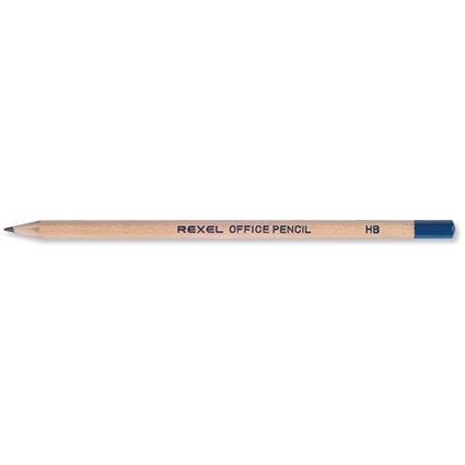 Rexel Office Pencil Natural Wood HB [Pack 12]
