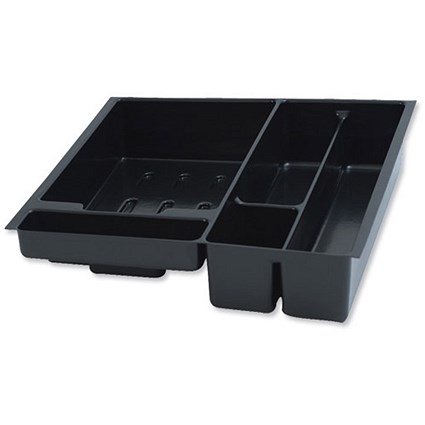 Bisley Insert Tray 1F3 Plastic for Storage Cabinet 5 Sections H83mm Black Ref PIT522P1
