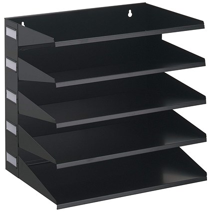 Cash Sorting Racks Durable 5 Tray A4 Sorting Rack, Black | Paperstone