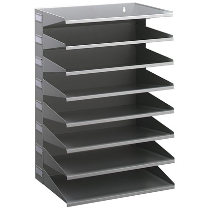 Durable 8 Tray A4 Sorting Rack, Grey | Paperstone