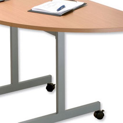 Sonix Table Folding-top Mobile Semicircular 25mm Top W1600xD800xH735mm Beech