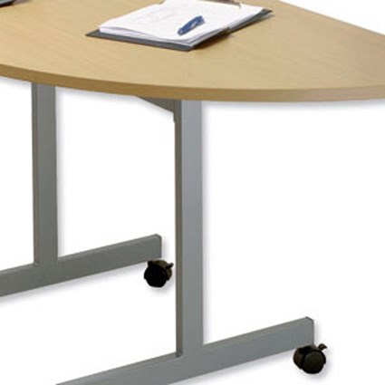 Sonix Table Folding-top Mobile Semicircular 25mm Top W1600xD800xH735mm Oak