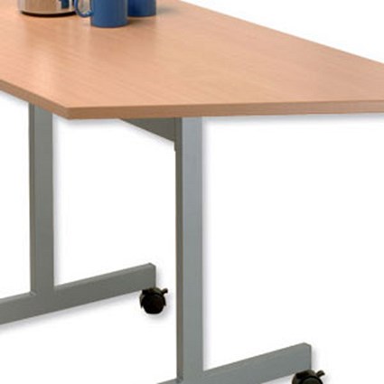 Sonix Table Folding-top Mobile Trapezoidal 25mm Top W1600xD800xH735mm Beech