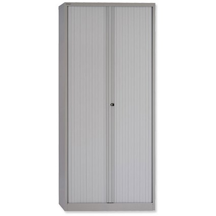 Bisley Side-opening Steel Tambour Cupboard / Extra Tall / Grey