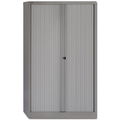 Bisley Steel Tambour Cupboard / Medium / Grey