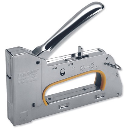 Rapid R33 ERGO Gun Tacker Heavyweight Steel Takes Staples 13/6-8-10-14mm Chrome