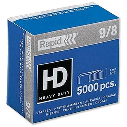 Rapid 9/8 Super Strong Staples 8mm Shank Length [for HD9 HD49 HD70 HD170] [Pack 5000]