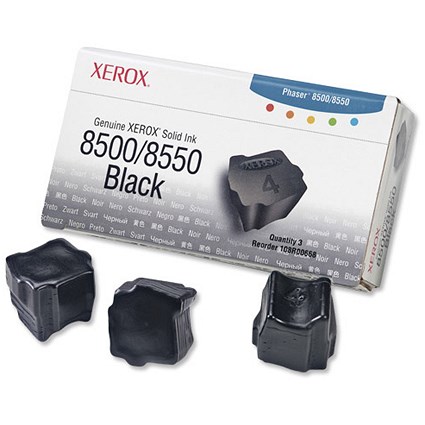 Xerox Phaser 8500/8550 Black Solid Ink Sticks (Pack of 3)