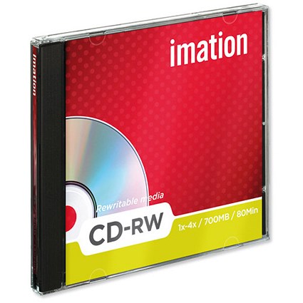 Imation CD-RW Rewritable Disk Cased 1x-4x Speed 80min 700MB [Pack 10]