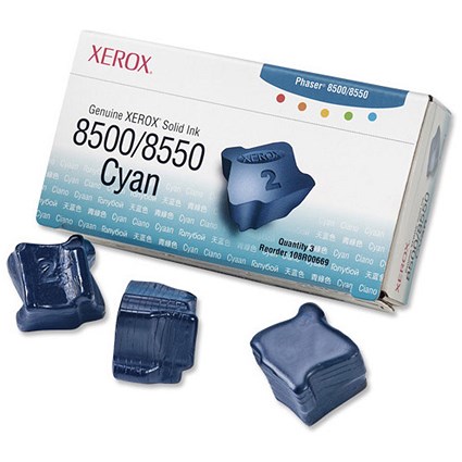 Xerox Phaser 8500/8550 Cyan Solid Ink Sticks (Pack of 3)