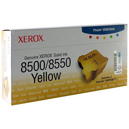 Xerox Phaser 8500/8550 Yellow Solid Ink Sticks (Pack of 3)