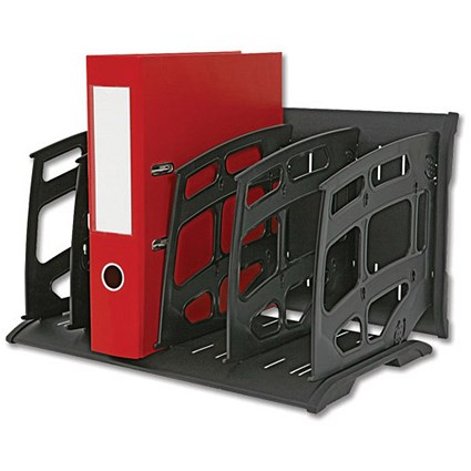 Book Rack Horizontal or Vertical 5 Compartments A4 Black