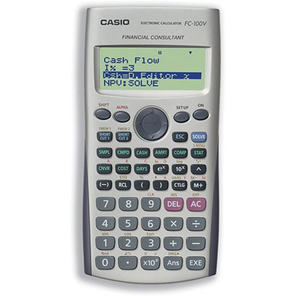 Casio Calculator Financial Battery-power Multifunction 14 Character W80xD159xH11.8mm Ref FC100