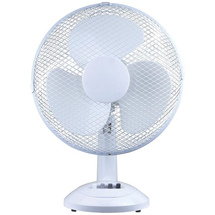 5 Star Desk Fan, Oscillating, 12 Inch, White