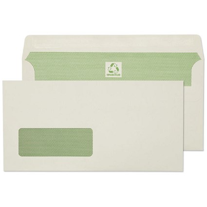 DL White 90gsm Window Self Seal Wallet Envelopes (Qty 1000) 110mm X 220mm