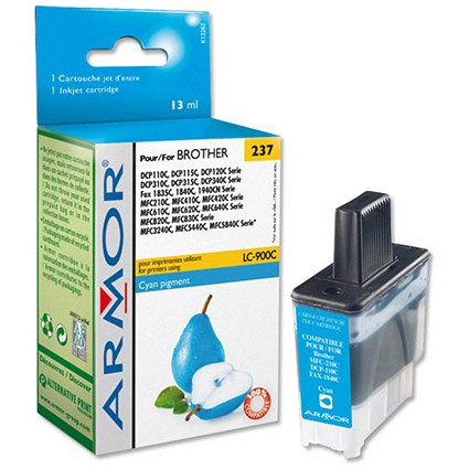 Armor Compatible Fax Inkjet Cartridge Page Life 500pp Cyan [Brother LC900C Equivalent] Ref K12263