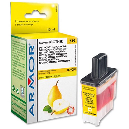 Armor Compatible Fax Inkjet Cartridge Page Life 500pp Yellow [Brother LC900Y Equivalent] Ref K12265