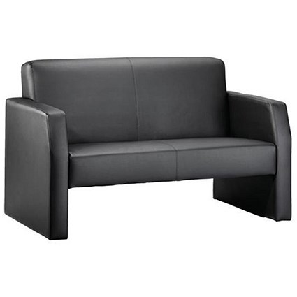 Adroit Reception Sofa Leather W1160xD800xH790mm Black