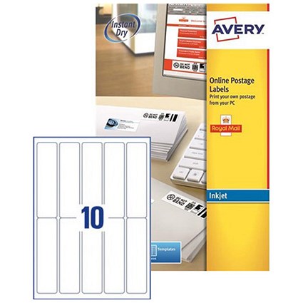 Avery Smartstamp Logo Inkjet Labels / 10 per Sheet / 135x38mm / J5103-25 / 250 Labels