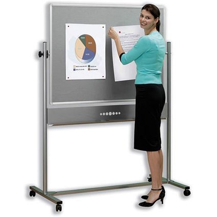 Nobo Mobile Combination Whiteboard Easel Magnetic Drywipe and Notice W1200xH900mm Board