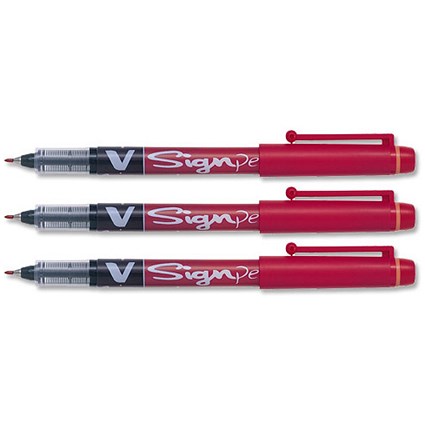 Pilot Sign Pen Liquid Ink Soft Medium 2.0mm Tip 0.6mm Line Red [Pack 12]