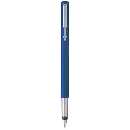 Parker Durable Vector Standard Fountain Pen / Stainless Steel Nib and Trim / Blue