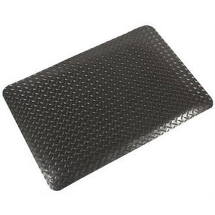 COBA Deckplate Mat PVC Diamond Tread Foam-backed W900xD1500xH14mm Black