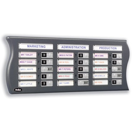 SpaceworX In and Out Board 15 Names W597xD25xH220mm