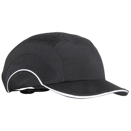 JSP Ventilated Hard Cap, Adjustable with Short Peak, A1 Plus, 50mm, Black